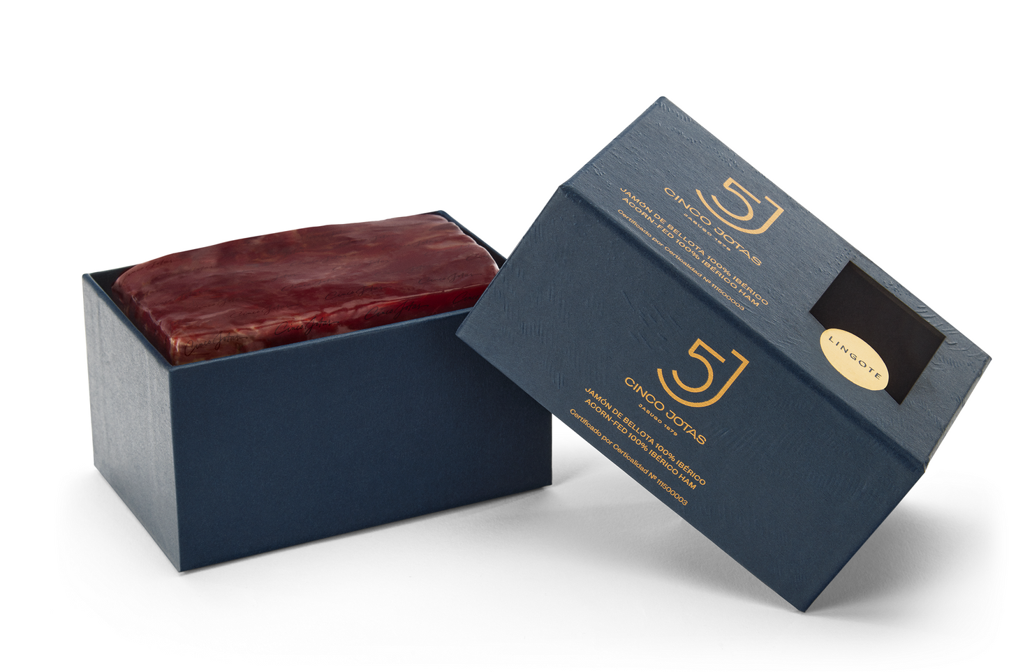 Finely sliced Jamón Ibérico de Bellota from Cinco Jotas – 450 g premium cut