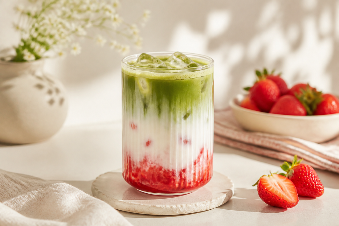 Iced Strawberry Matcha Latte