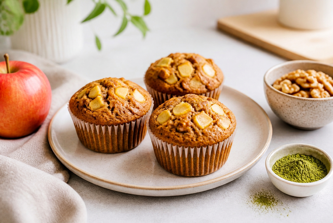 Hojicha-Apfel-Muffins