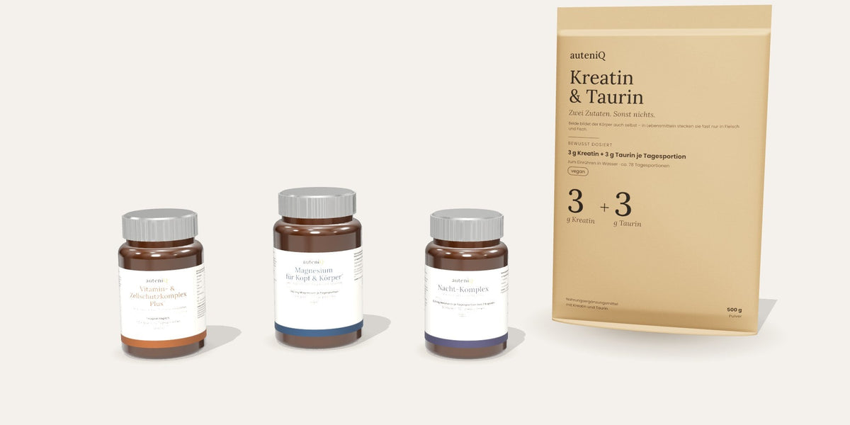 Die vier Supplements der auteniQ Eigenmarke