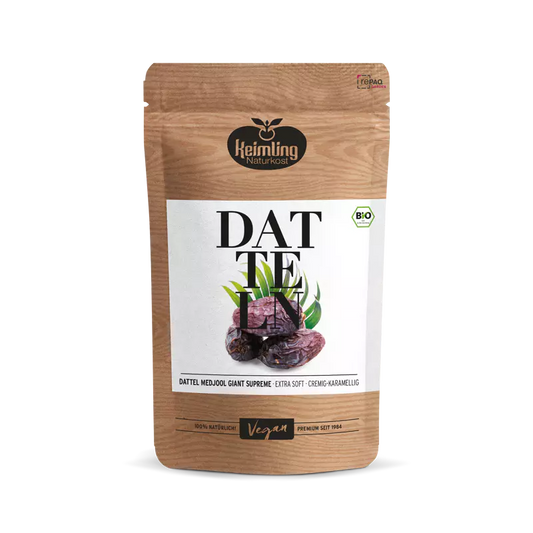 Datteln Medjool Giant | Bio-Jumbo-Datteln mit Stein | Cremig-karamellig & naturbelassen | Energiegeladen & nährstoffreich