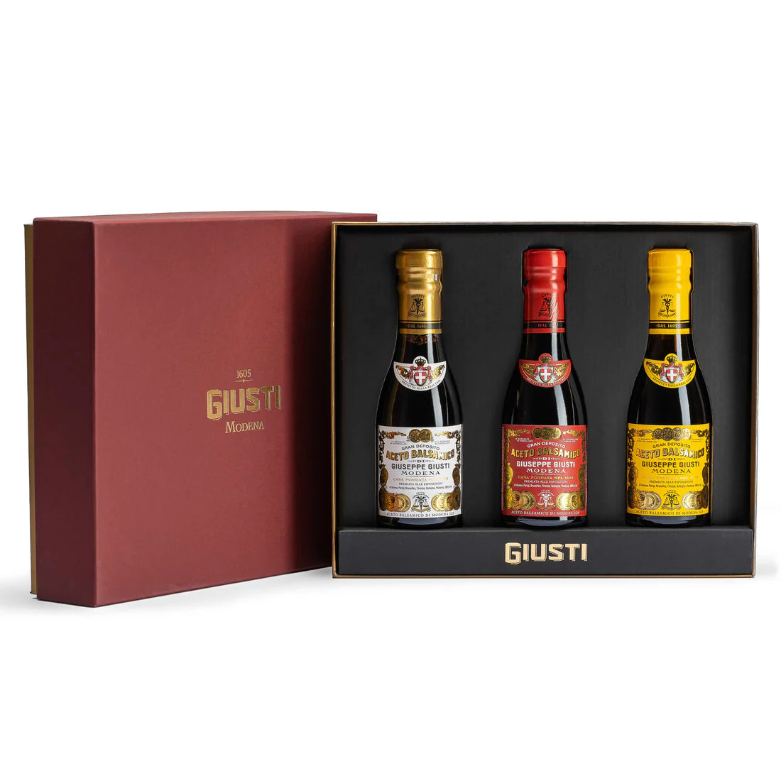 Giusti “Collezione Storica” trio set | 2-3-4 gold medals | Aceto Balsamico di Modena IGP 