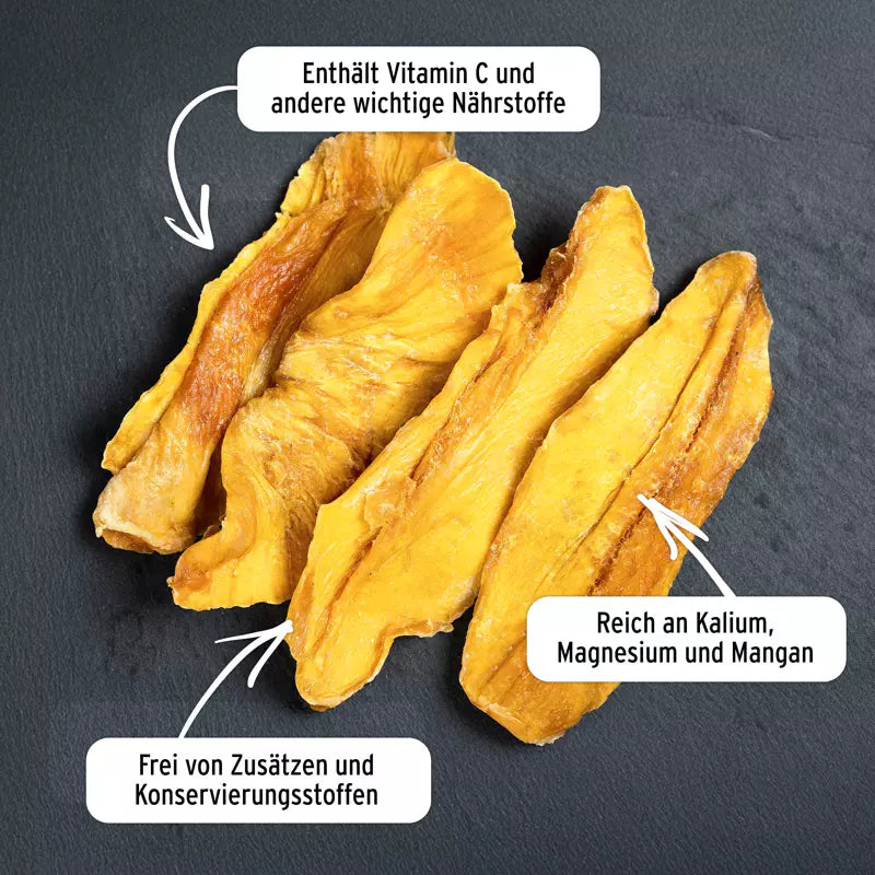 Mango Kent Supreme | Bio-Mango-Streifen sonnengereift | Vollmundig fruchtig & rohkostgerecht | Vitaminreich & natürlich süß | 500 g