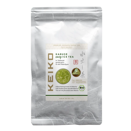 Easy Ice Tea Kabuse | Kompostierbare Triangel-Beutel | Schatten-Grüntee mit Ooika & Matcha | Heiß oder kalt | Bis 2 Liter pro Beutel