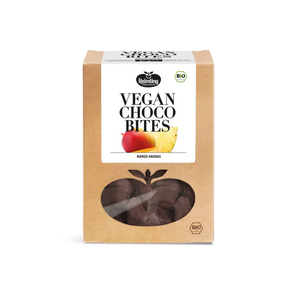 Vegan Choco Bites Mango-Pineapple | Fruity-chocolatey raw food treat | Organic fine cacao from Peru | Palm oil-free & handmade