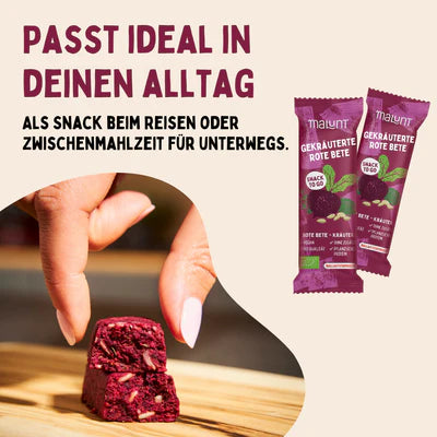 Gekräuterte Rote Bete Riegel | Bio-Gemüsepower mit Kräutern | Reich an Ballaststoffen & Eisen | Vegan
