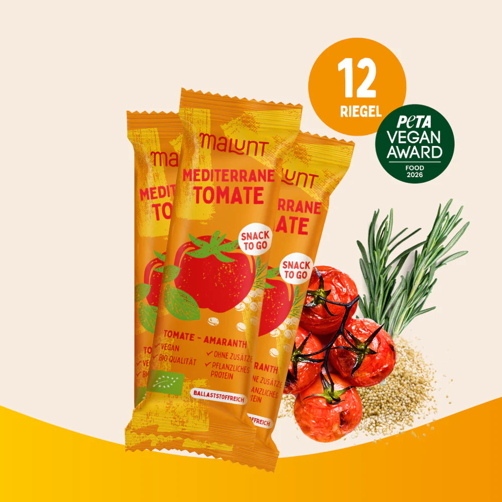Mediterraner Tomaten-Riegel | Bio-Tomate mit Kräutern & Saaten | Lycopin & Ballaststoffe | Vegan