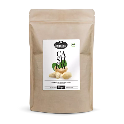 Rohkost Bio Cashew-Stücke | Cremige Rohkost aus Kaschufrucht | Schonend getrocknet unter 45°C | Vielseitig für vegane Rezepte