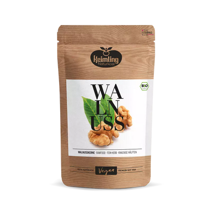 Bio Walnusskerne | Knackig nährstoffreich & vitaminstark | Ungeröstet aus Bio-Anbau | Ideal für Snacks & Rezepte
