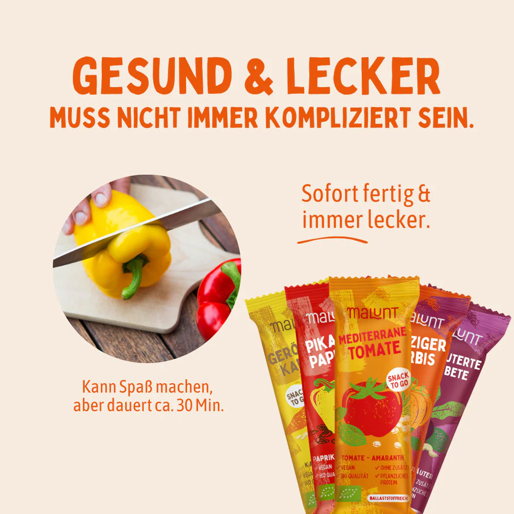 Office Set Bio-Gemüse-Riegel (75 Stk.) | 5 Sorten Gemüsepower | Kalorienarm & sättigend | Vegan