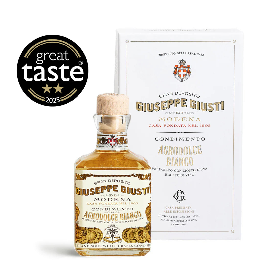 Condimento Agrodolce Bianco von Giusti, Flasche, weiße Essigspezialität, 250 ml