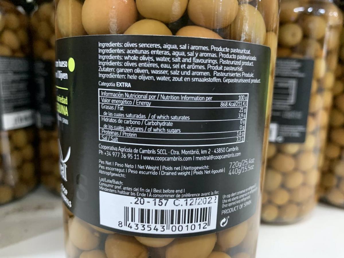 Arbequina-Oliven Mestral – Produktansicht