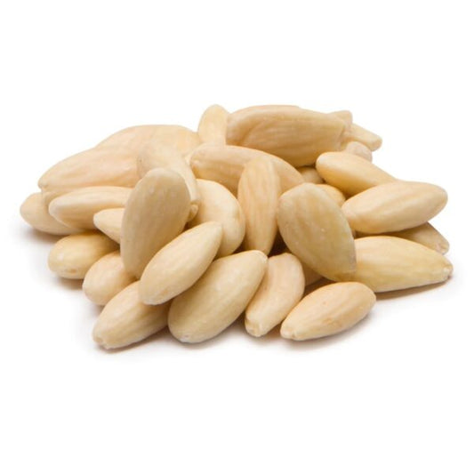Organic peeled almonds, vacuum-packed