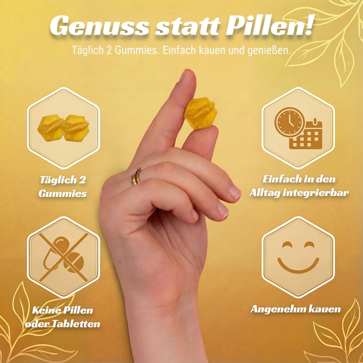 Bio Focus Fruchtgummis | Pflanzliches Koffein aus Grünem Tee & Guarana | Ginkgo, Ginseng und Rosmarin fördern die geistige Leistungsfähigkeit | Vegan & Glutenfrei | Hergestellt in Deutschland & laborgeprüft | Vorrat für 1 Monat