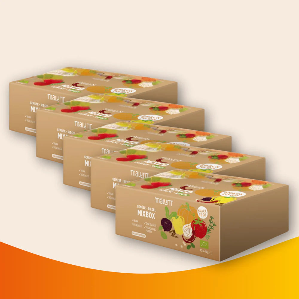 Office Set Bio-Gemüse-Riegel (75 Stk.) | 5 Sorten Gemüsepower | Kalorienarm & sättigend | Vegan