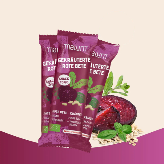 Gekräuterte Rote Bete Riegel | Bio-Gemüsepower mit Kräutern | Reich an Ballaststoffen & Eisen | Vegan