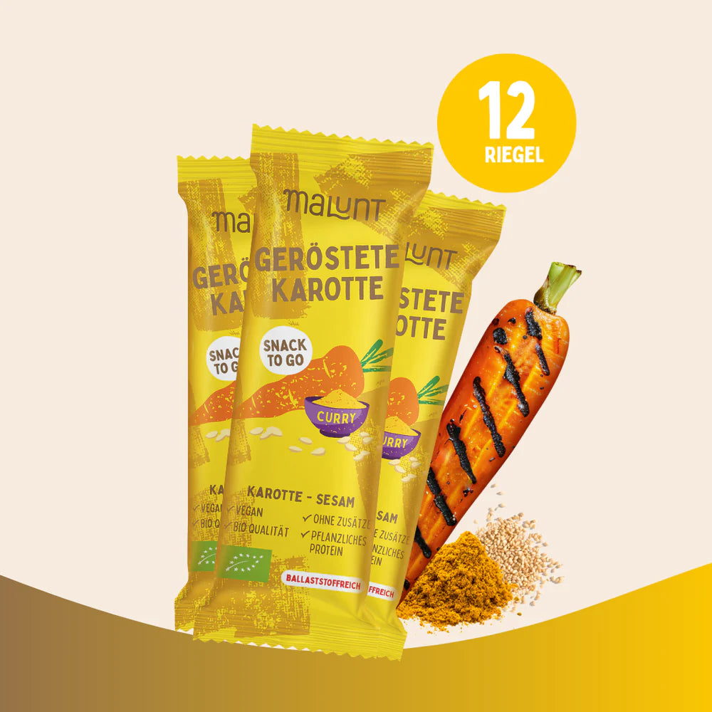 Roasted Carrot Bar | Organic Carrot with Curry & Sesame | Warm, Spicy & High in Fiber | Vegan