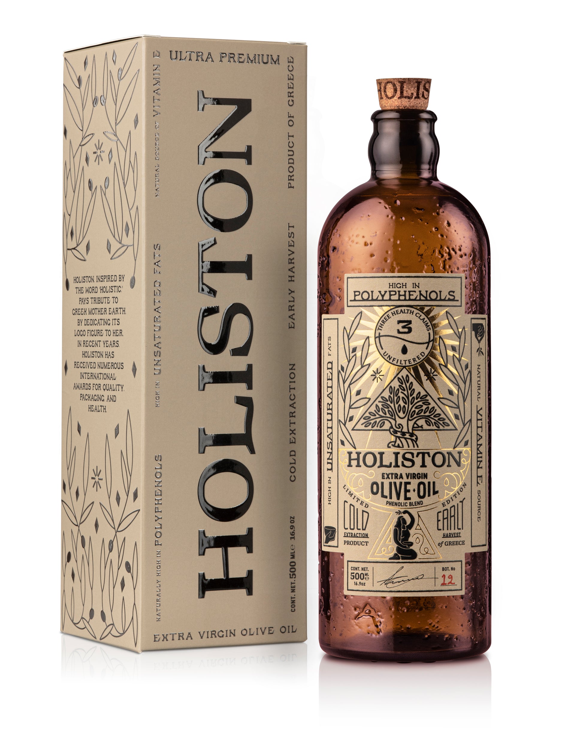 Olivenöl nativ extra von Holiston, Flasche, ungefiltert, 500 ml