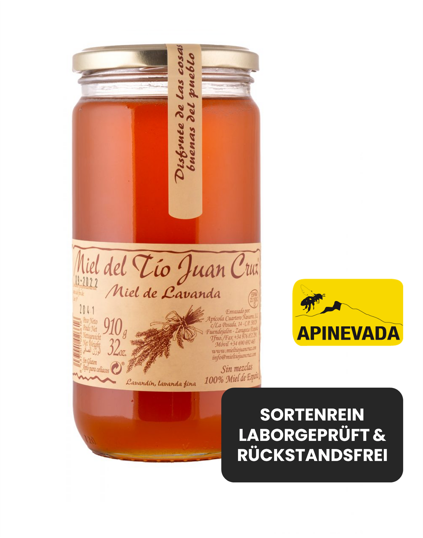 Duftender Lavendelhonig aus Spaniens Hochebene | 910-g-Glas