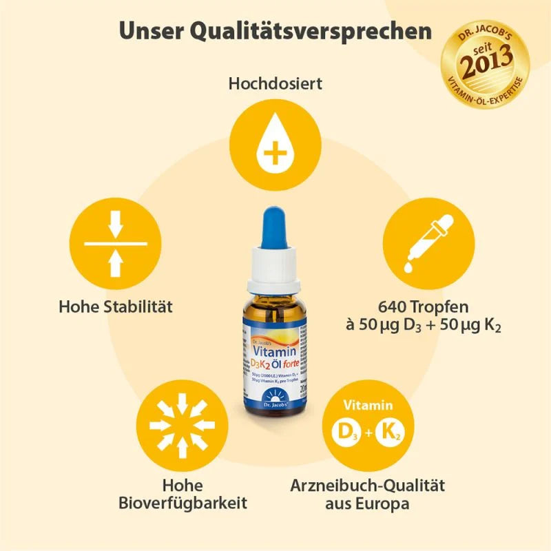 Dr. Jacobs Vitamin D3K2 Öl forte, Flasche, 20 ml