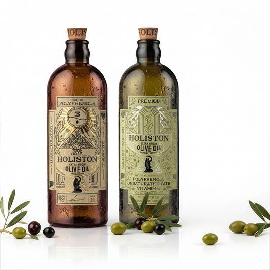 Polyphenol-Power-Duo | Holiston Premium & Ultra Premium | 2× 500 ml Olivenöl nativ extra aus Rhodos | hoher & außergewöhnlich hoher Polyphenolgehalt