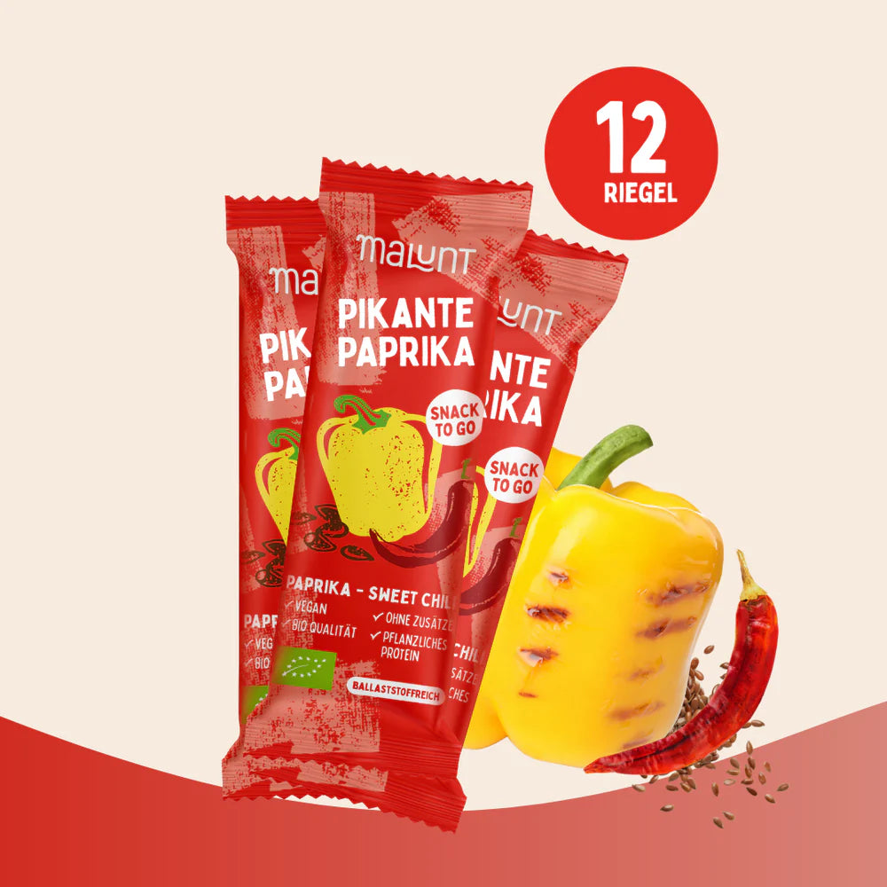 Spicy Paprika Bars | Organic Paprika with Chili & Seeds | Flavorful & High in Fiber | Vegan