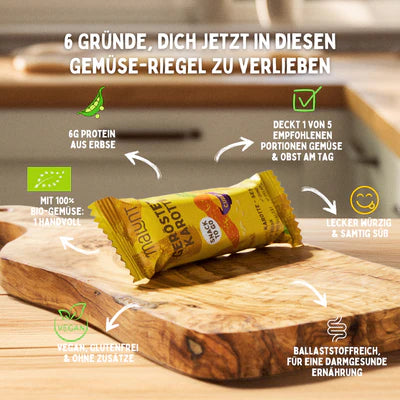 Roasted Carrot Bar | Organic Carrot with Curry & Sesame | Warm, Spicy & High in Fiber | Vegan