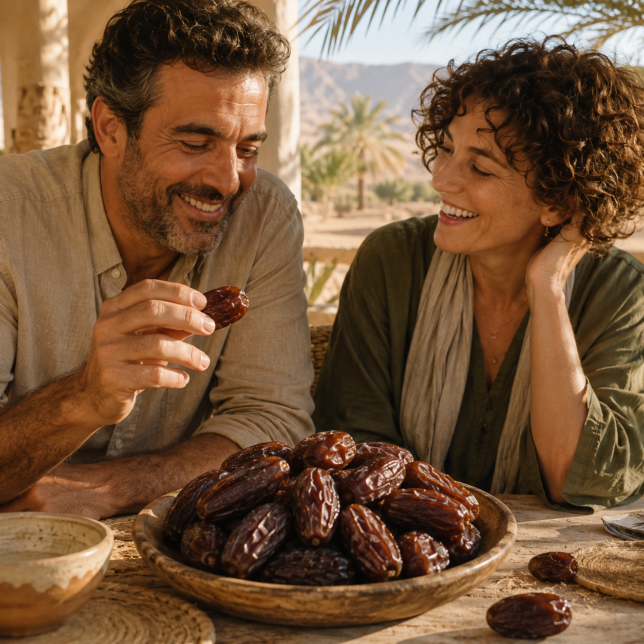Bio-Medjool-Datteln Premium Large aus Jordanien in einer Schale