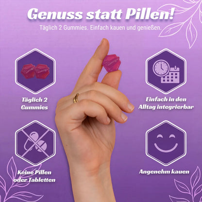 Bio Sleep Fruchtgummi | Melatonin & Baldriansaft für schnelleres Einschlafen | Sauerkirschenpulver für Entspannung | Vegan & Glutenfrei | Vorrat für 1 Monat