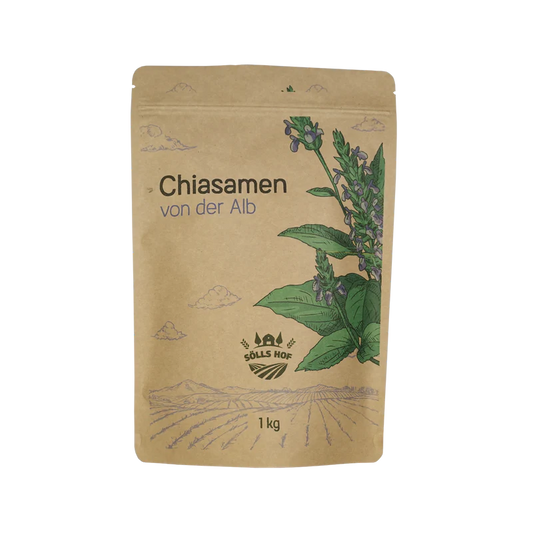 Chia seeds from the Swabian Alps | Premium seeds from regional cultivation | Rich in omega fatty acids, fiber & protein | 1 kg