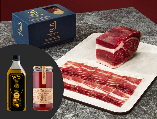 Genusspaket mit Ibérico-Schinken, Olivenöl und Honig, Set