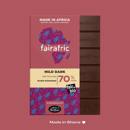 Bio-Zartbitterschokoladen von fairafric, Set, mehrere Tafeln