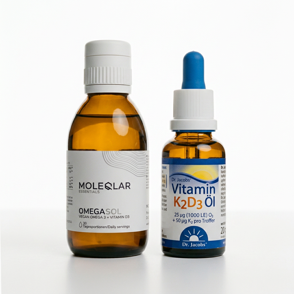 OmegaSOL von MoleQlar und Vitamin D3K2 Öl von Dr. Jacobs, Vital-Duo Set