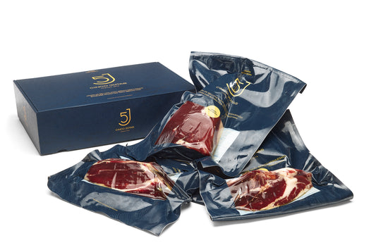 Handentbeinter Jamón in 3 einzeln verpackten Stücken