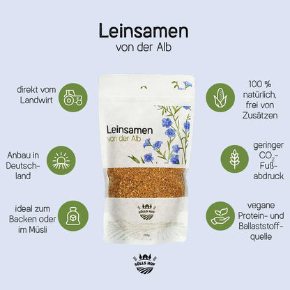 Flaxseed from the Swabian Alps | Rich in Omega-3 fatty acids, fiber & protein | 1 kg