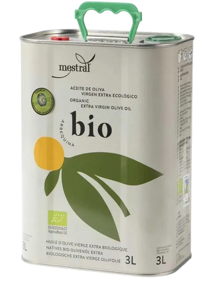Bio-Olivenöl nativ extra Mestral Arbequina | Neue Ernte 12/2025 | Kaltgepresst | 3 L