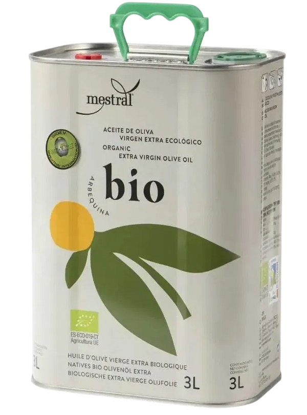 Bio-Olivenöl nativ extra Mestral Arbequina | Neue Ernte 12/2025 | Kaltgepresst | 3 L