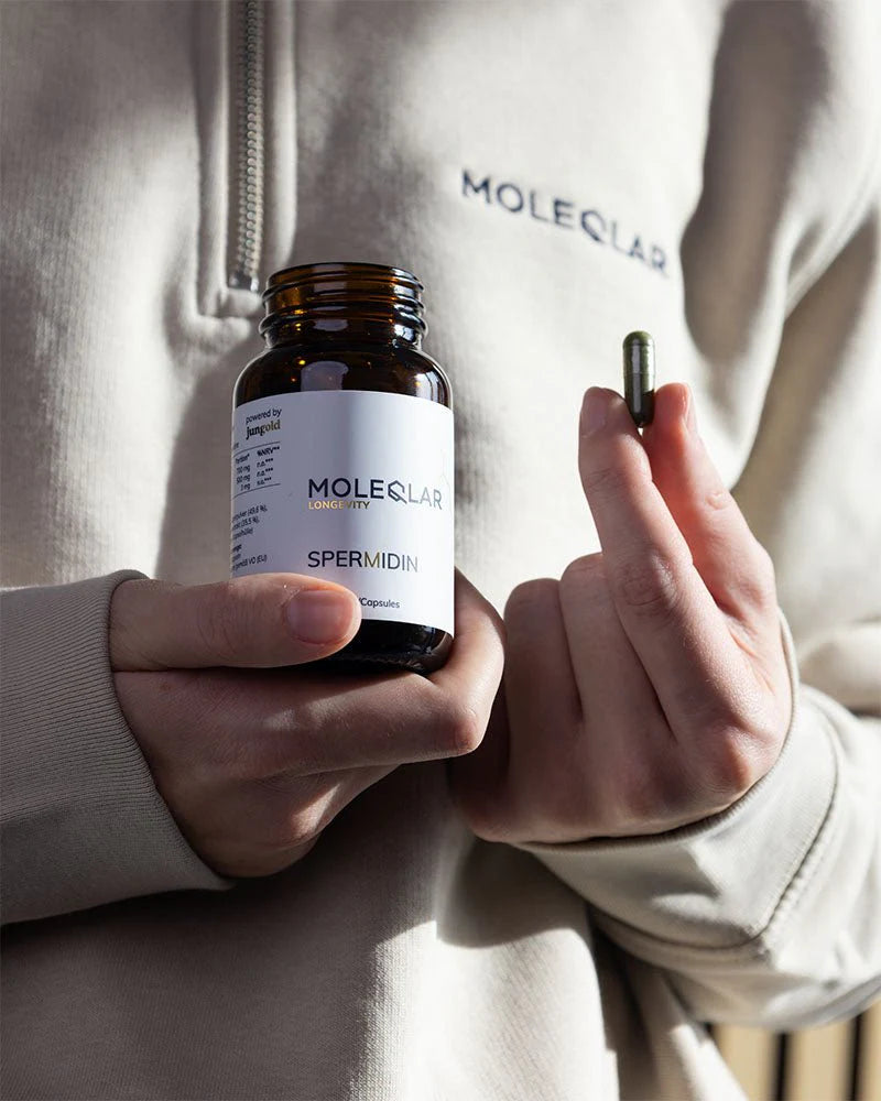 Spermidin Kapseln | Aktiviert die Reinigung der Zellen für gesundes Altern | 3 mg Spermidin aus Soja und Chlorella | Laborgeprüft | 60 Kapseln